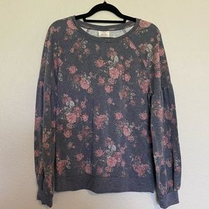 Knox Rose Ditsy Floral Print Drop Shoulder Long Sleeve Sweatshirt size small